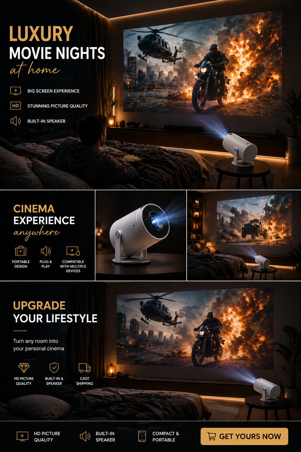 Portable Mini Projector | Cinema Experience Anywhere